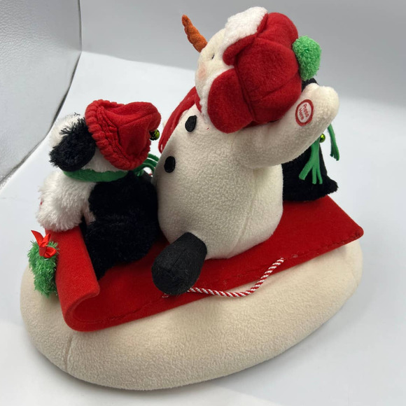 Vintage Hallmark Jingle Pals Snowman Sled Dog & Penguin TESETD Working 7197 - Picture 7 of 10
